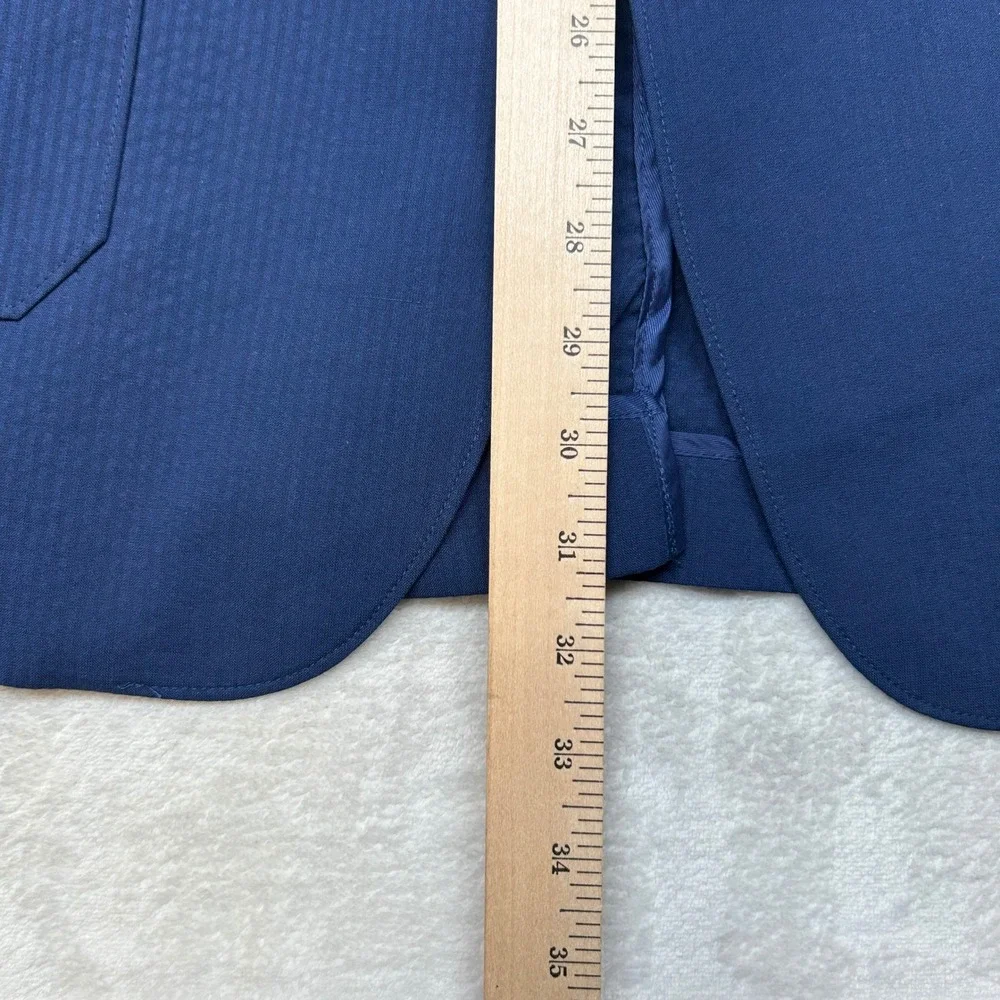 Stafford Textured Sport Coat Mens 46R 46 Blue Classic Fit‎ Cotton Stretch